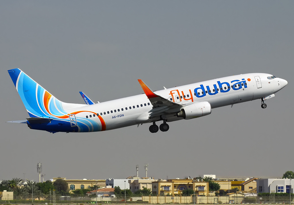 A flydubai Boeing 737-800 aircraft in flight