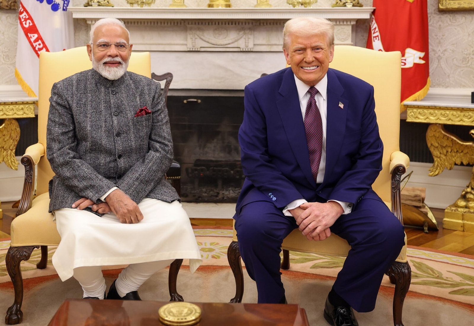 Narendra Modi and Donald Trump together at the White House