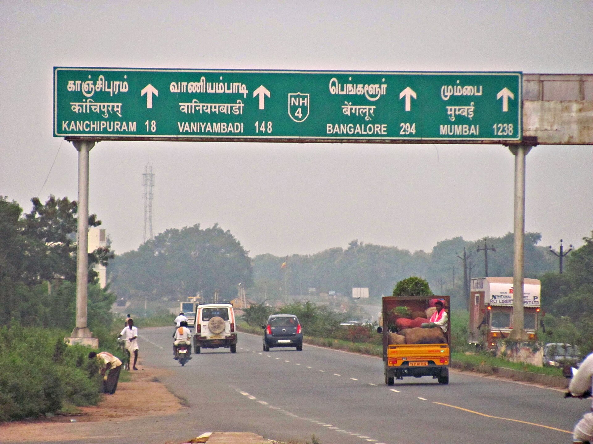 Tamil highway signboard