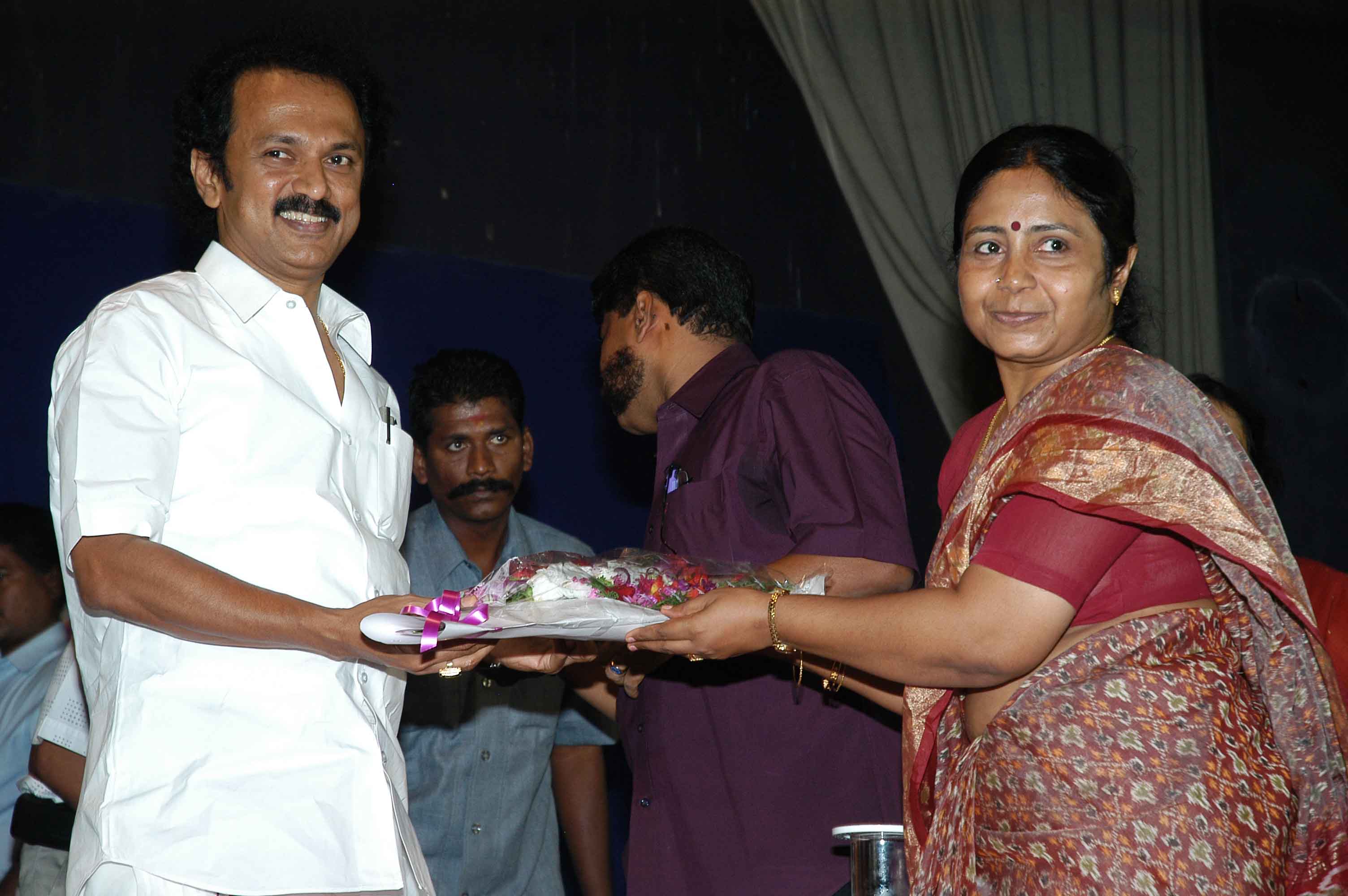DMK president M.K. Stalin campaigning for the Dharapuram by-election